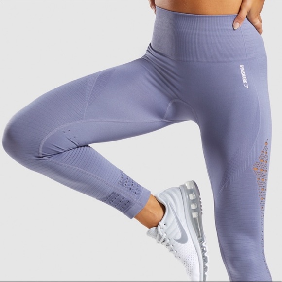 Gymshark Energy Seamless High-waisted Leggings Purple Lavender Sz Medium - Picture 4 of 8